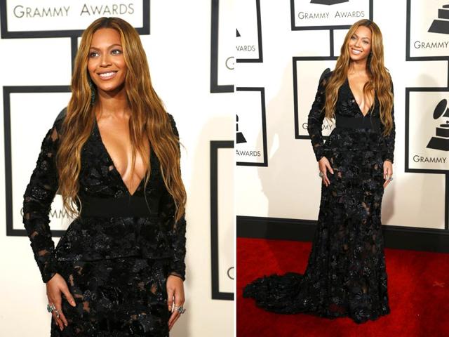 Singer and living music legend Beyonce arrives at the 57th annual Grammy Awards in Los Angeles. (Reuters)