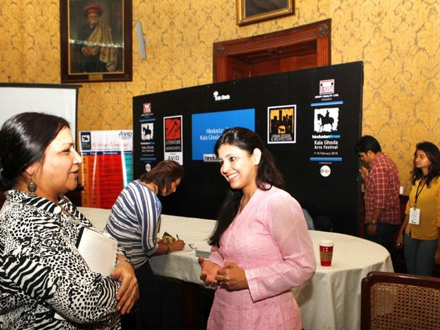 Amrita Chaudhary conducts an interactive workshop on 'How to Publish', at the HT Kala Ghoda Arts Festival 2015, at Asiatic Library, in Mumbai.(Vidya Subramanian/HT Photo)
