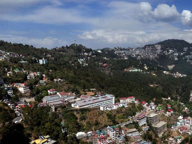 View of partially cloudy sky in Shimla. Santosh Rawat/HT