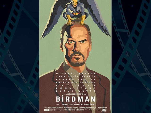 Birdman, directed by Alejandro Gonzalez Inarritu and starring Michael Keaton leads with 9 nominations. (Photo: IMDb)