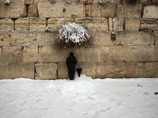 An ultra-Orthodox Jewish man prays at the Western Wall, the holiest site where Jews can pray in Jerusalem's old city. (AP photo)