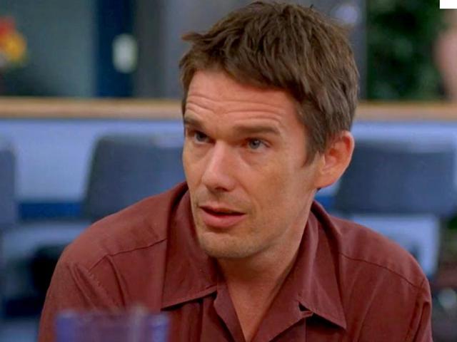 Ethan Hawke stands nominated for his supporting role in Boyhood.