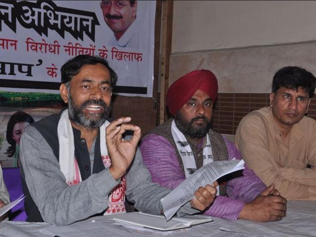 AAP-leader-Yogendra-Yadav-on-the-way-to-attend-the-party-s-national-executive-in-New-Delhi-PTI-Photo