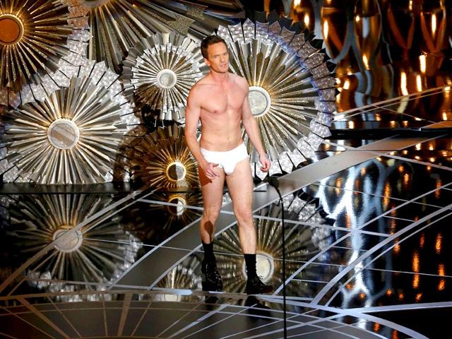 Neil Patrick Harris, looking for some edge, stripped down to his tighty whities. (Photo: AFP)