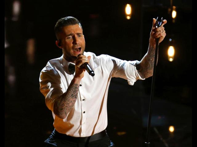 Adam Levine performed his hit Lost Stars from the film Begin Again. (Photo: Reuters)