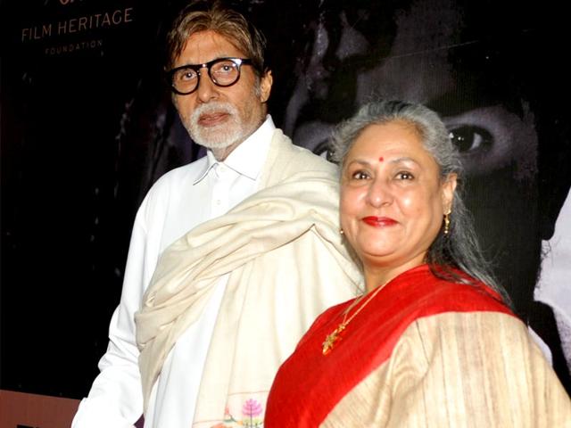 Amitabh Bachchan and Jaya Bachchan paid a visit to the Film Preservation and Restoration School India workshop. (AFP)