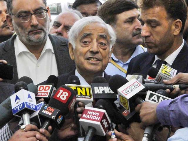 Newly-elected-CM-Mufti-Mohammad-Sayeed-addressing-a-press-conference-in-Jammu-Nitin-Kanotra-HT