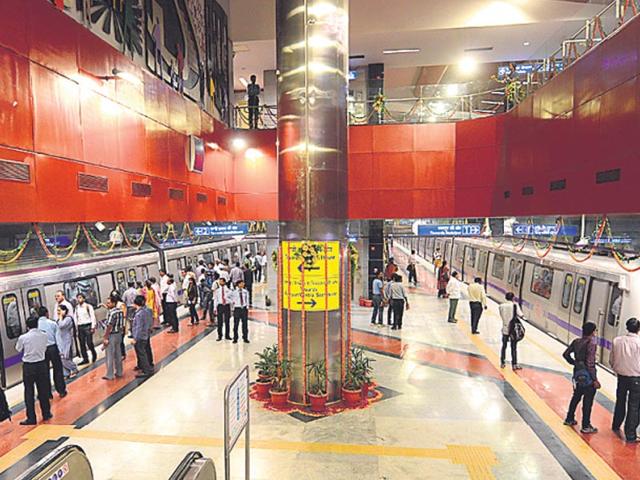 The-DMRC-had-commissioned-a-section-between-Central-Secretariat-and-Mandi-House-of-the-Violet-Line-in-July-last-year-Sonu-Mehta-HT-Photo