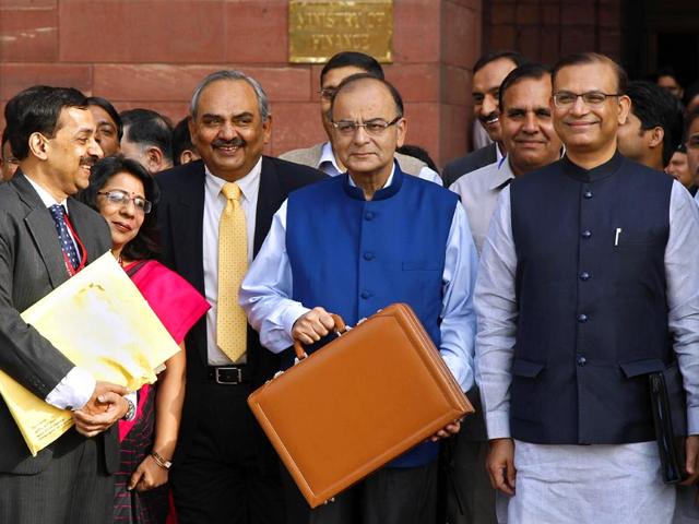 Finance-minister-Arun-Jaitley-leaves-his-office-to-present-the-Union-budget-2015-16-in-New-Delhi-Reuters