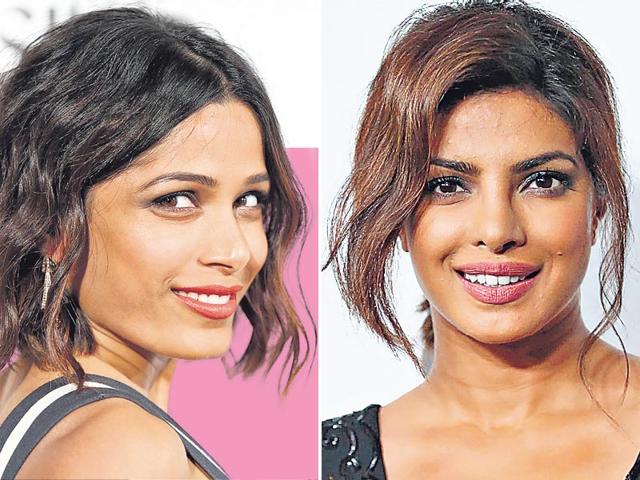 From bed-head and beautifully tousled to romantically unkempt hair - celebs are opting for an under-styled mane to ace the red carpet. (Text: Snigdha Ahuja) Take a cue from Priyanka Chopra (R) and do a ponytail with hair casually flipped down the temple, framing the face lightly. You could also take inspiration from Freida Pinto (L) and use your flat iron to create waves in sections, taking the prim bob on a messy route.