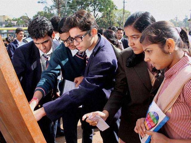 Schoolchildren-take-the-Class-12-board-exam-at-St-Paul-School-in-Indore-on-Monday-Arun-Mondhe-HT-photo Schoolchildren-take-the-Class-12-board-exam-at-St-Paul-School-in-Indore-on-Monday-Arun-Mondhe-HT-photo