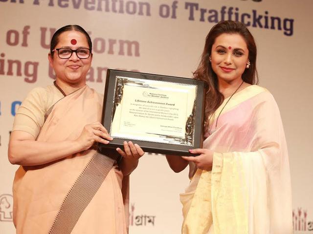 Rani Mukerji receives National Award for the Best Representation of the Cause of Safety, Security and Protection of Women. (HT Photo)