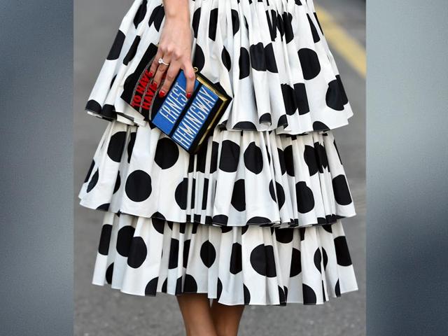 Flamenco-style tiers, polka dot stilettoes and an Olympia Le-Tan clutch: This is high-voltage Latin glamour at its best. 