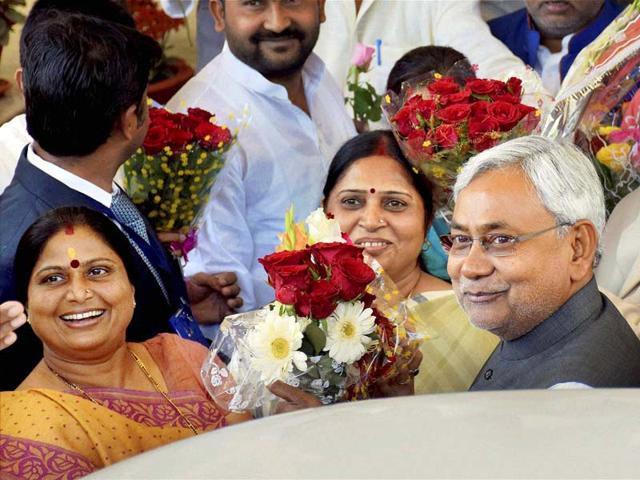 Bihar-chief-minister-Nitish-Kumar-is-greeted-by-party-legislators-during-the-first-day-of-Bihar-Assembly-s-Budget-session-in-Patna-on-Wednesday-PTI-Photo Bihar-chief-minister-Nitish-Kumar-is-greeted-by-party-legislators-during-the-first-day-of-Bihar-Assembly-s-Budget-session-in-Patna-on-Wednesday-PTI-Photo