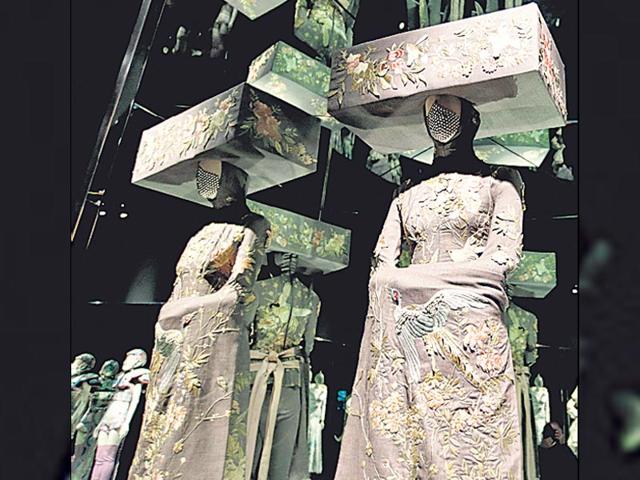 An outfit by the designer from his Voss 2001 Spring Summer collection. 