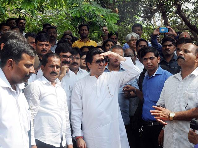 Maharashtra Navnirman Sena (MNS) chief Raj Thackeray visited Aarey Colony to take a look at the proposed site of the Metro 3 car shed project in Mumbai. (Sanjay Solanki)