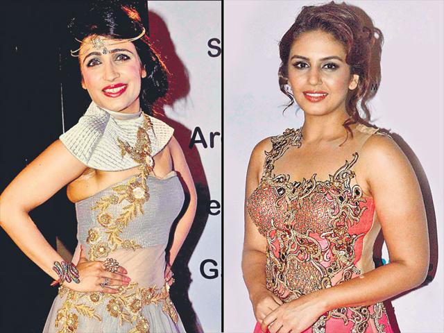 Shibani Kashyap, Huma Qureshi walked the ramp for underprivileged kids. (HT Photo)