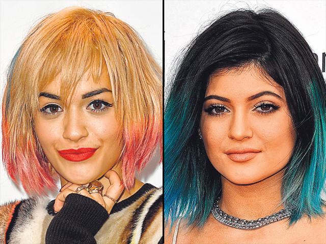 Rita Ora and Kylie Jenner's temporary dip-dye: Ditch clip-on extensions and ammonia-high dyes and get some hair chalk on. Available at online portals and a few stores, these are temporary hair colours that can be applied easily by hand and can be removed in one wash.