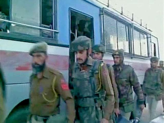 Heavy-security-was-deployed-at-Rajbagh-police-station-after-militant-attack-in-Jammu-s-Kathua-district-ANI-Photo