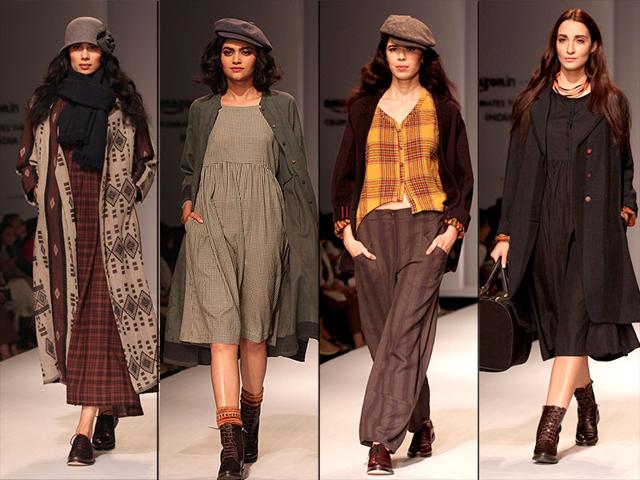 Downton-Abbey-meets-Mumbai-street-style at Tanvi Kedia's Amazon India Fashion Week Autumn-Winter 2015 show. (AFP)