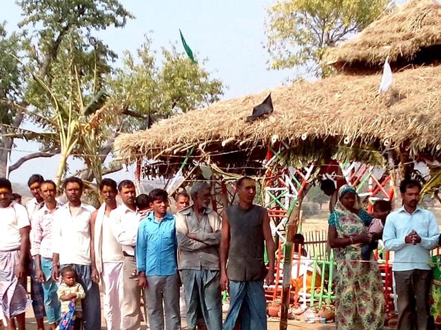 People-of-two-hamlets-of-Barwan-Kalan-and-Barwan-Khurd-located-300-km-south-west-of-Patna-celebrate-the-commissioning-of-a-road-built-by-the-villagers-themselves-after-repeated-pleas-to-the-government-did-not-work-HT-Photo
