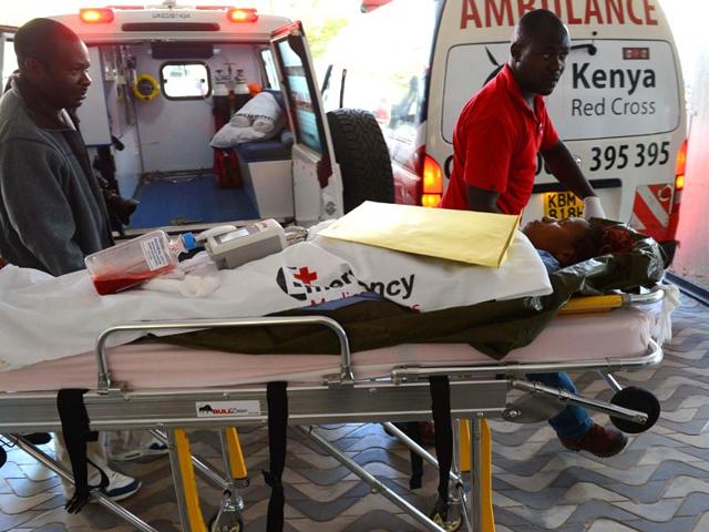 A-victim-of-the-attack-on-a-Kenyan-university-is-wheeled-into-the-Kenyatta-hospital-AFP-Photo A-victim-of-the-attack-on-a-Kenyan-university-is-wheeled-into-the-Kenyatta-hospital-AFP-Photo