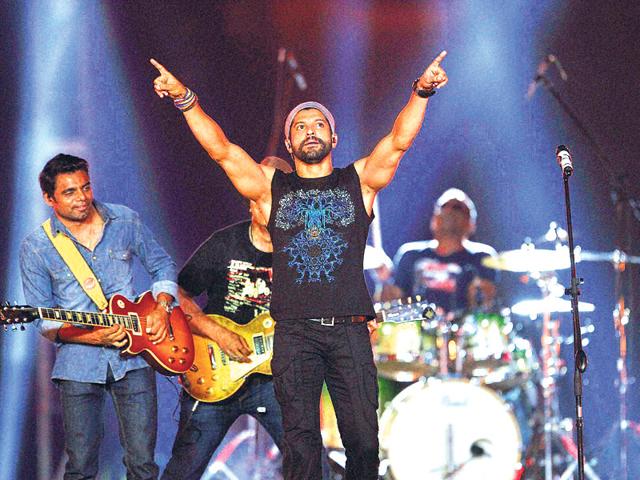 Farhan Akhtar performs at IPL 2015 opening ceremony. (PTI Photo)