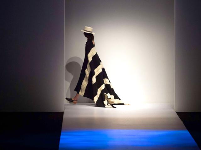 A model parades a creation from the Ban Xiaoxue collection during the Shanghai Fashion Week in Shanghai. (AFP) A model parades a creation from the Ban Xiaoxue collection during the Shanghai Fashion Week in Shanghai. (AFP)