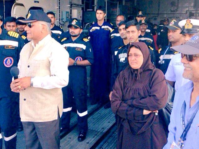 Tahseen-Bahader-a-vice-principal-at-Aden-s-Mahatma-Gandhi-International-School-is-seen-alongside-VK-Singh-MoS-for-external-affairs-aboard-an-Indian-Navy-vessel-in-Djibouti Tahseen-Bahader-a-vice-principal-at-Aden-s-Mahatma-Gandhi-International-School-is-seen-alongside-VK-Singh-MoS-for-external-affairs-aboard-an-Indian-Navy-vessel-in-Djibouti