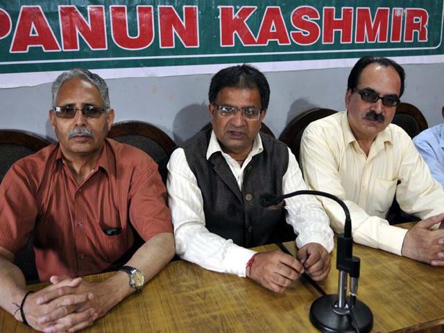 Panun-Kashmir-chairman-Ajay-churangoo-addressing-a-press-conference-in-Jammu-on-Monday-Nitin-Kanotra-HT Panun-Kashmir-chairman-Ajay-churangoo-addressing-a-press-conference-in-Jammu-on-Monday-Nitin-Kanotra-HT