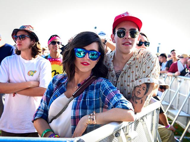 Concert-goers pose in their signature carefree look at the 2015 Coachella Music and Arts Festival in Indio, California. Concert-goers pose in their signature carefree look at the 2015 Coachella Music and Arts Festival in Indio, California.