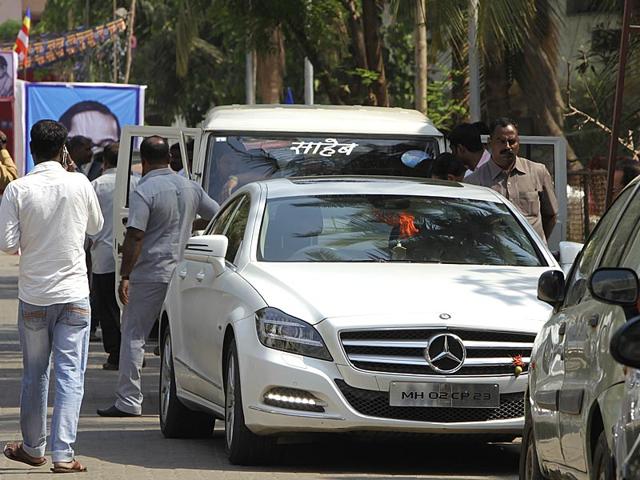 Congress leader Narayan Rane's son Nitesh Rane was seen outside the counting centre. Narayan Rane lost to ruling Shiv Sena's Trupti Sawant in Bandra (East) bypoll. (Kalpak Pathak/HT photo)