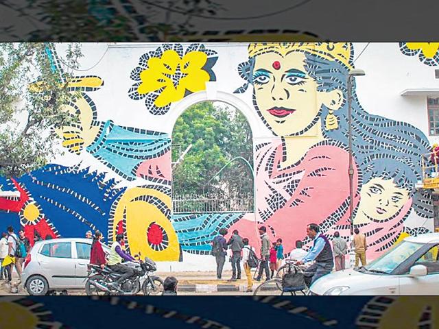 What started as a revolution about two years ago is only getting bigger, bolder and brighter. Be it a wall that has been transform into a portal or a night shelter that has got a bright and colorful makeover, Delhi is witnessing a major rise in the new and more expressive forms of street art. (Text: Aditya Dogra) Lady Aiko, Japan: One of the most important artists to emerge in the new millennium and the founding member of New York's FAILE collective, Lady Aiko has brought her voracious style to the streets of Lodhi Colony with a mural of Rani Lakshmi Bai, one of the most powerful female leaders in Indian history and a symbol for women's empowerment. What made this piece special was the collaborative effort of over 15 volunteers hailing from art backgrounds. What started as a revolution about two years ago is only getting bigger, bolder and brighter. Be it a wall that has been transform into a portal or a night shelter that has got a bright and colorful makeover, Delhi is witnessing a major rise in the new and more expressive forms of street art. (Text: Aditya Dogra) Lady Aiko, Japan: One of the most important artists to emerge in the new millennium and the founding member of New York's FAILE collective, Lady Aiko has brought her voracious style to the streets of Lodhi Colony with a mural of Rani Lakshmi Bai, one of the most powerful female leaders in Indian history and a symbol for women's empowerment. What made this piece special was the collaborative effort of over 15 volunteers hailing from art backgrounds.