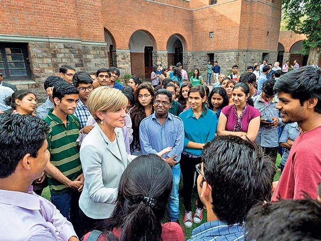 Australian-foreign-minister-Julie-Bishop-interacts-with-students-at-St-Stephen-s-College-Delhi-University-Photo-Graham-Crouch Australian-foreign-minister-Julie-Bishop-interacts-with-students-at-St-Stephen-s-College-Delhi-University-Photo-Graham-Crouch