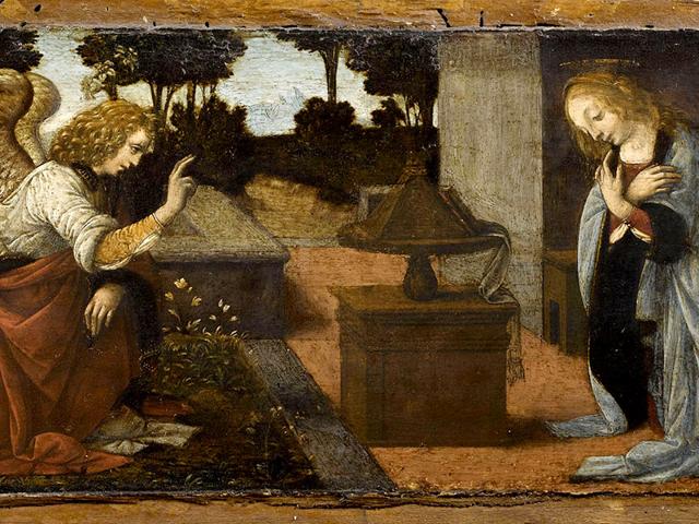 'The Annunciation' (1478-1480) Oil and tempera on panel will be shown at the Milan exhibit. 'The Annunciation' (1478-1480) Oil and tempera on panel will be shown at the Milan exhibit.