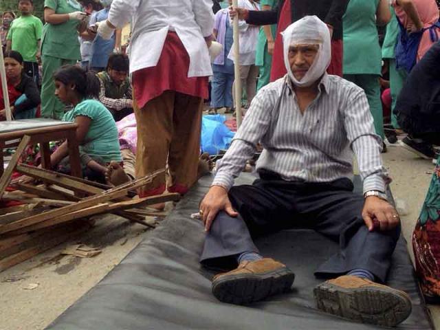 Victims injured by the earthquake in Kathmandu. (Agency photo)
