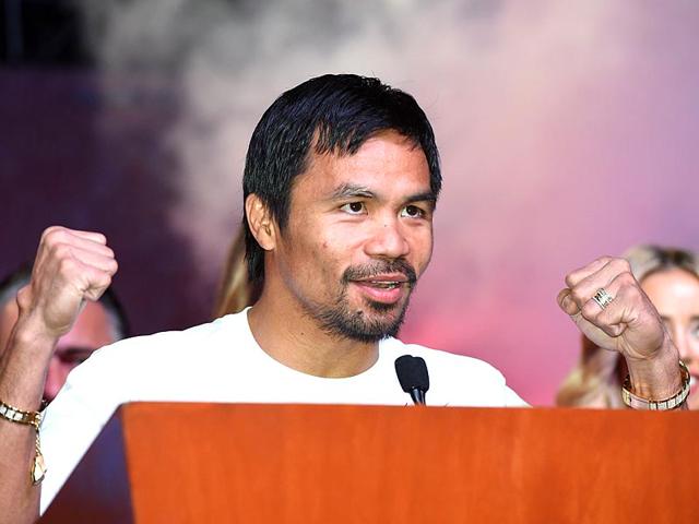 WBO-welterweight-champion-Manny-Pacquiao-during-a-final-news-conference-at-the-MGM-Grand-Resort-in-Las-Vegas-REUTERS