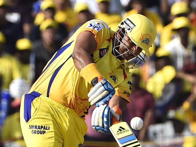 Chennai Super Kings' (CSK's) Suresh Raina bats against Royal Challengers Bangalore (RCB) during his team's IPL 2015 match at MA Chidambaram Stadium in Chepauk, Chennai. (Virendra Singh Gosain/HT Photo)