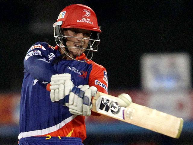 Daredevils opener Quinton de Kock struck a 31-ball 50 to set his team on course, but the middle order stumbled. (PTI Photo)