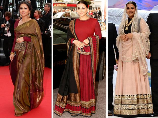 Vidya Balan favoured desi chic when she went to Cannes as a jury member in 2013. With Sabyasachi as her designer, the actor carried off everything from lehengas to nathni. The reaction to her appearance was mixed in India, with some calling it too excessive.