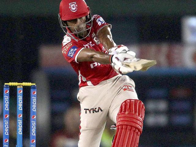 Kings XI Punjab's (KXIP's) Wriddhiman Saha smashed a 12-ball 31 against Royal Challengers Bangalore (RCB) in the IPL 2015 match between the two teams at Mohali on May 13. (PTI Photo)