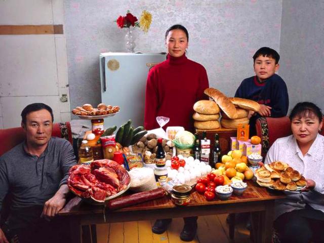 Country : Mongolia | Food expenditure for one week: $40.02 (Source: Peter Menzel's book 'Hungry Planet: What the World Eats')