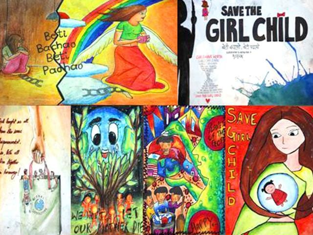 save girl child drawing competition