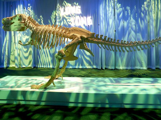 This dinosaur required 80,020 bricks to come to life. (AFP)