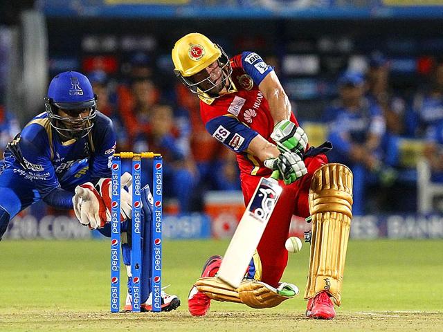 RCB-had-a-poor-start-scoring-only-60-in-the-first-10-overs-AB-de-Villiers-however-upped-the-tempo-and-scored-a-blistering-66-off-38-balls-to-bring-his-team-back-into-the-must-win-contest-Arijit-Sen-HT-Photo RCB-had-a-poor-start-scoring-only-60-in-the-first-10-overs-AB-de-Villiers-however-upped-the-tempo-and-scored-a-blistering-66-off-38-balls-to-bring-his-team-back-into-the-must-win-contest-Arijit-Sen-HT-Photo