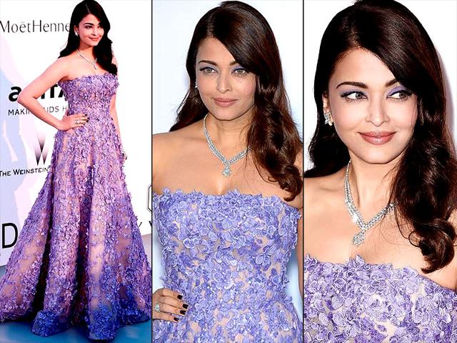Aishwarya Rai Bachchan continued her stellar style run at Cannes 2015 as she upped the elegance quotient in Elie Saab at amfAR gala. (AFP)