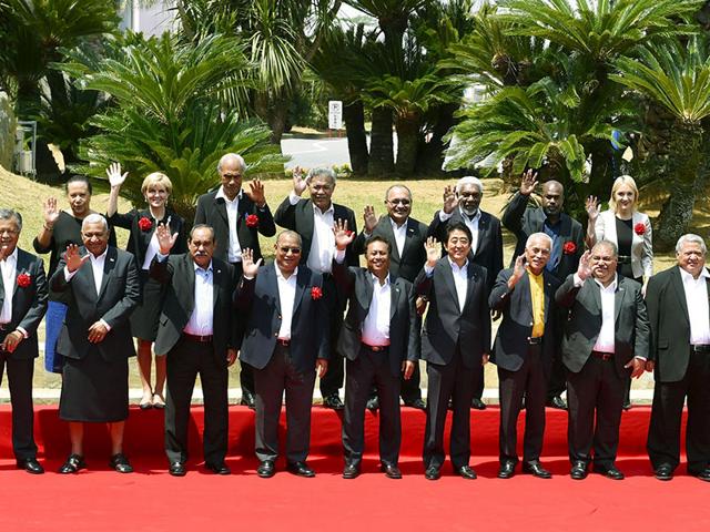 Japan-s-Prime-Minister-Shinzo-Abe-front-5th-R-with-leaders-from-Pacific-island-nations-at-the-7th-Pacific-Islands-Leaders-Meeting-PALM7-in-Iwaki-Fukushima-Prefecture-Japan-Reuters-Photo