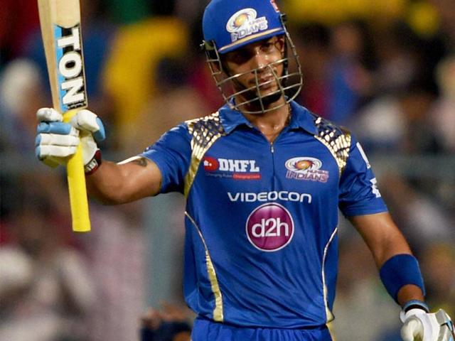 MI opener Lendl Simmons hit a 45-ball 68. His partnership with skipper Rohit Sharma proved decisive. (PTI Photo)