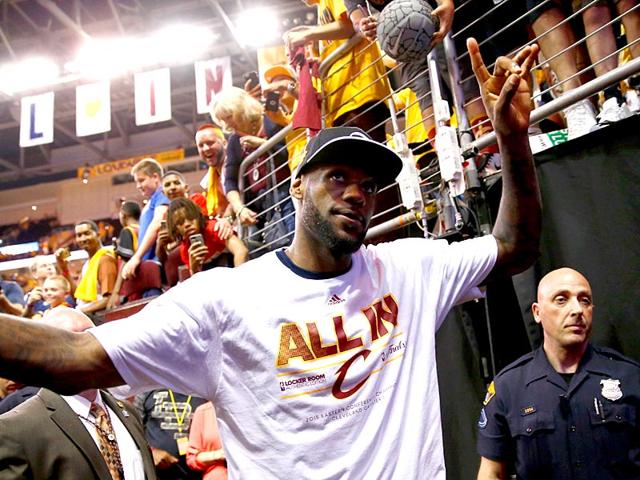 LeBron-James-of-the-Cleveland-Cavaliers-celebrates-after-defeating-the-Atlanta-Hawks-during-Game-Four-of-the-Eastern-Conference-Finals-of-the-2015-NBA-Playoffs-at-Quicken-Loans-Arena-in-Cleveland-Ohio-AFP-Photo LeBron-James-of-the-Cleveland-Cavaliers-celebrates-after-defeating-the-Atlanta-Hawks-during-Game-Four-of-the-Eastern-Conference-Finals-of-the-2015-NBA-Playoffs-at-Quicken-Loans-Arena-in-Cleveland-Ohio-AFP-Photo