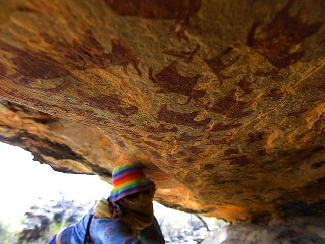 Most of the art that has survived all these thousands of years later are the ones painted in the niches and on undersides of the rocks, keeping them safe from rain and the elements. (Text by Rachel Lopez; photos by Kalpak Pathak)